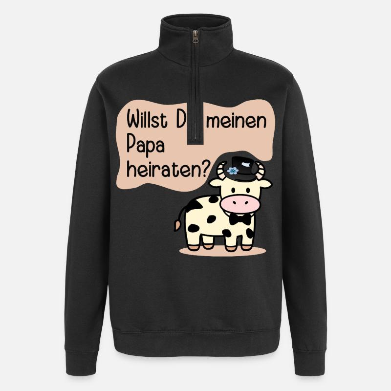Épouser mon père - Demande en mariage - Sweat à zip 1/4 - noir