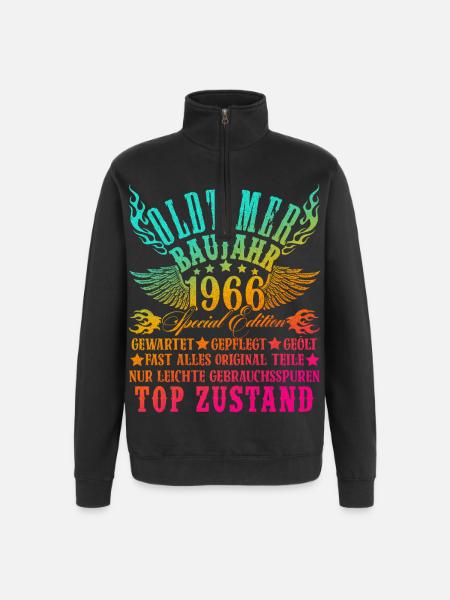 60e verjaardag 60 jaar Versiering 1965 Cadeau Grappig - Sweatshirt met 1/4-rits - zwart