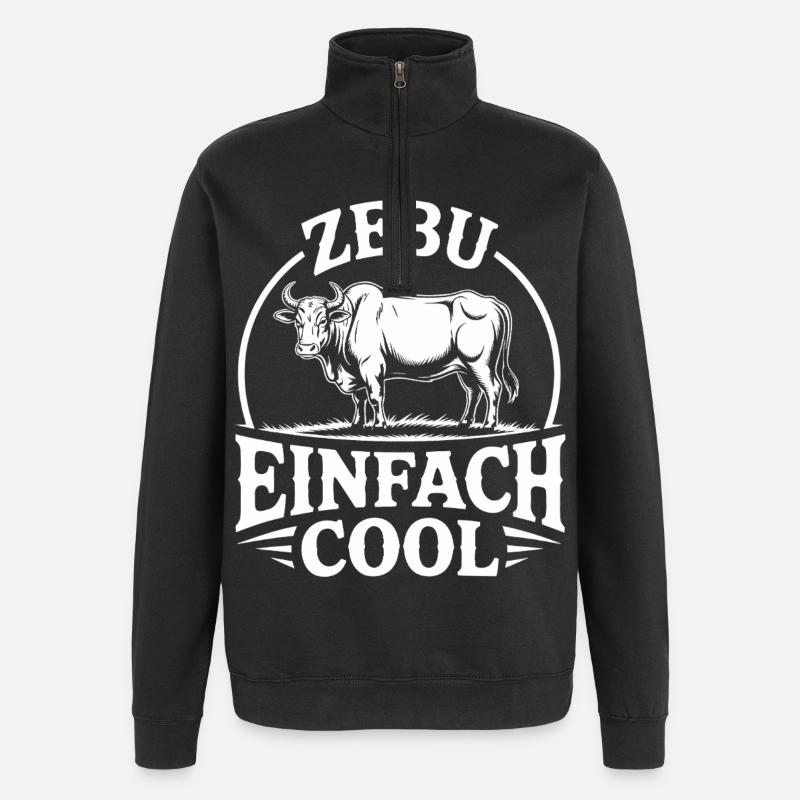 Zebu Simply Cool Logo - Quarter-Zip Sweatshirt - black