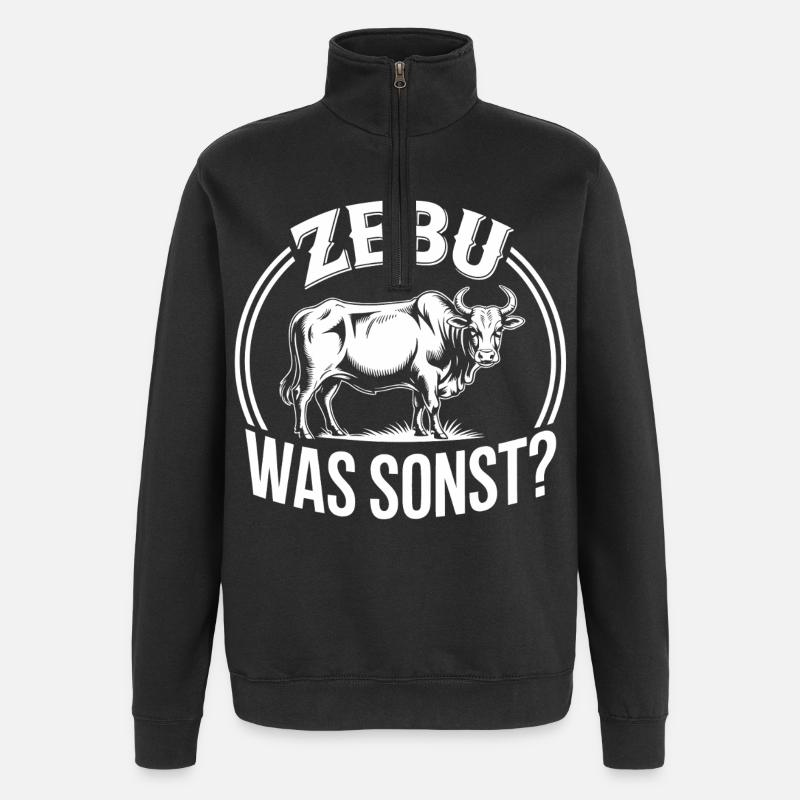 Zebu Quoi d’autre ? Graphismes - Sweat à zip 1/4 - noir