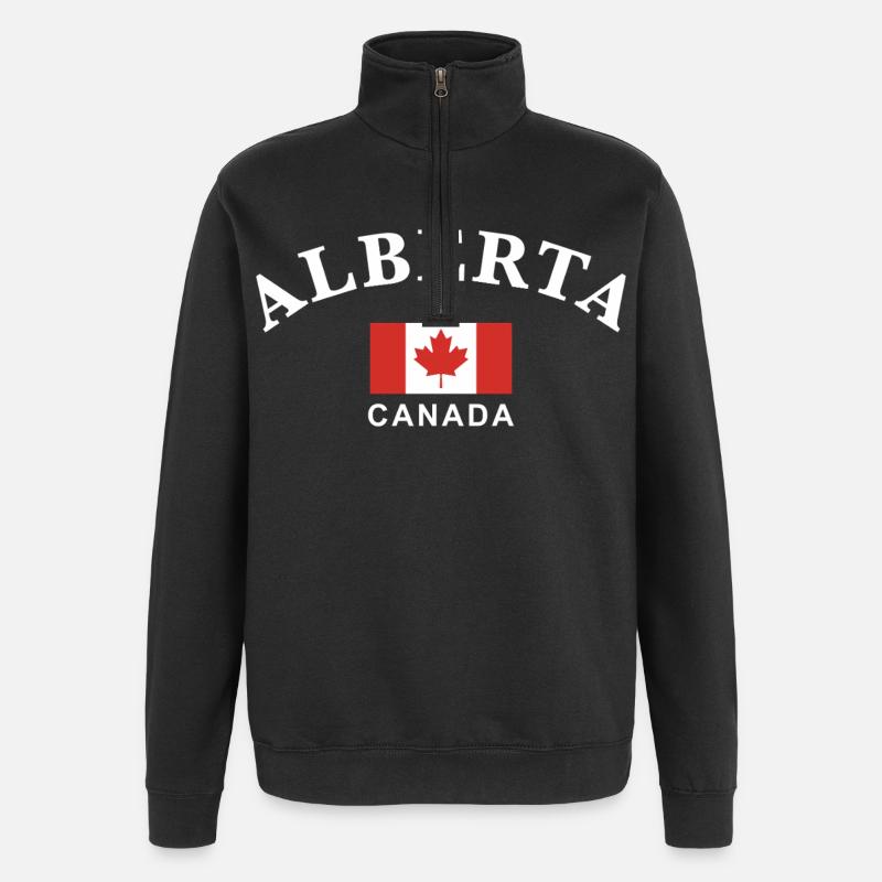 Alberta, Canada - Quarter-Zip Sweatshirt - black