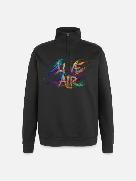 Farbenfrohe Liebesluft-Text-Gemälde - Quarter-Zip-Sweatshirt - Schwarz