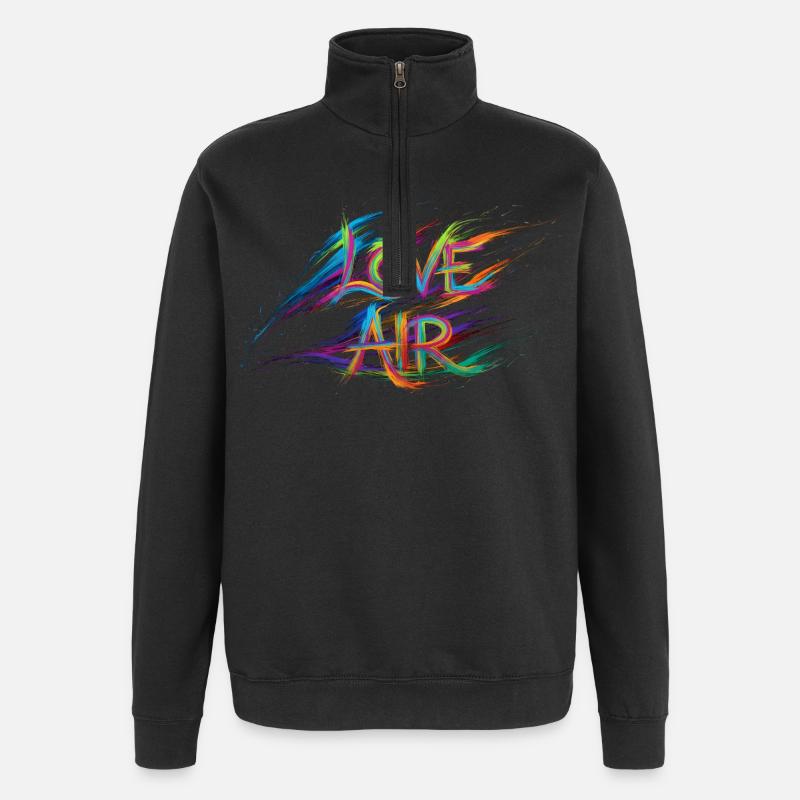 Farbenfrohe Liebesluft-Text-Gemälde - Quarter-Zip-Sweatshirt - Schwarz