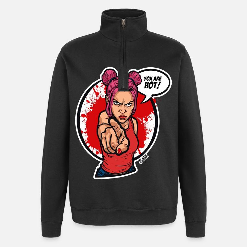 Pointing Power Diva - Quarter-Zip Sweatshirt - black