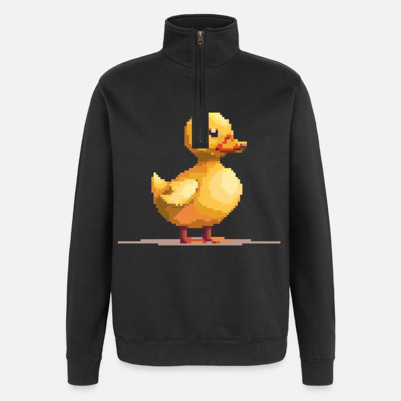 Pixel Duck - Sweat à zip 1/4 - noir