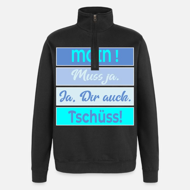 Chat Moin Bye - Quarter-Zip Sweatshirt - black