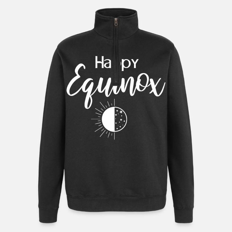Happy Equinox Easter Ostara Pagan Spring - Quarter-Zip Sweatshirt - black