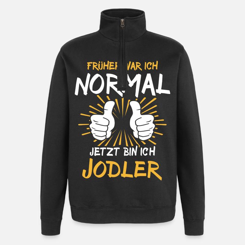 Jodler Spruch - Quarter-Zip-Sweatshirt - Schwarz