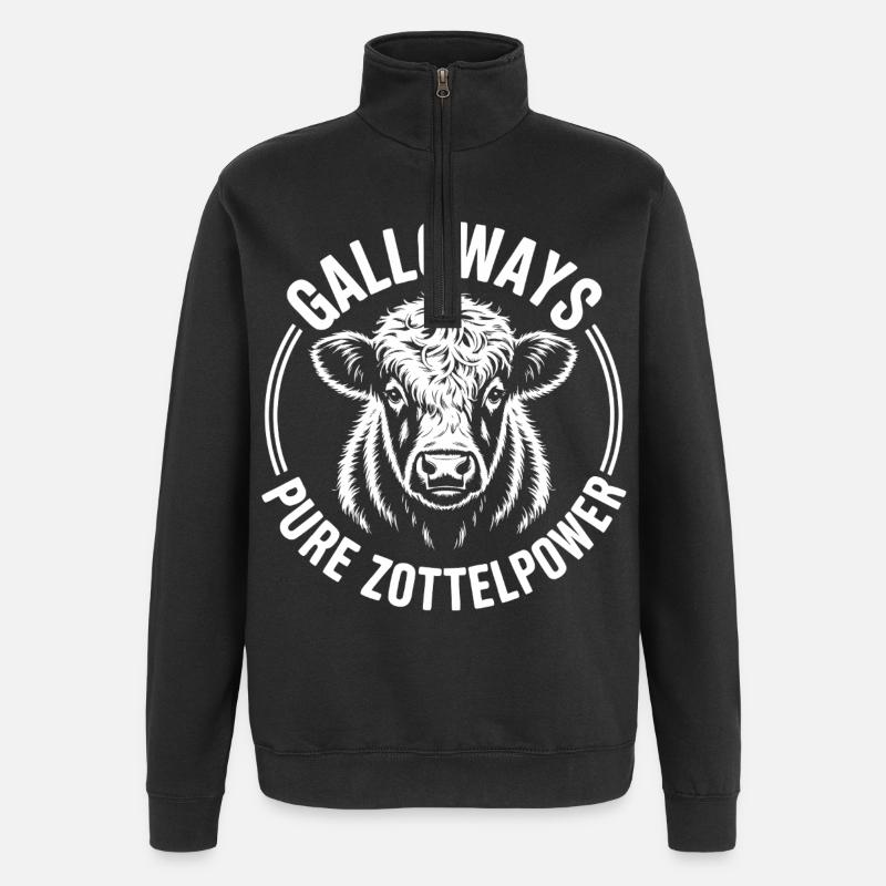 Galloway Rind Kopf - Quarter-Zip-Sweatshirt - Schwarz