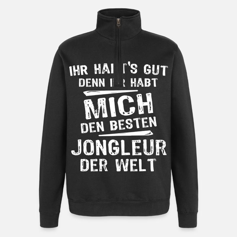 jongleur - Sweat à zip 1/4 - noir