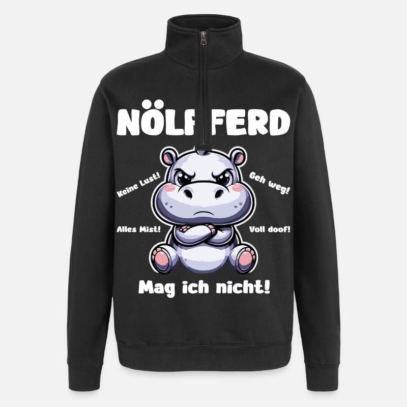 Nölpferd - Quarter-Zip Sweatshirt - black
