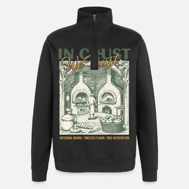 Surdejsbager i bund, vi stoler på - Sweatshirt med 1/4 lynlås - sort