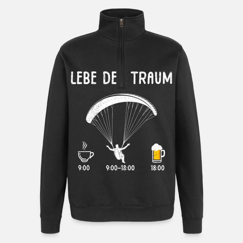 Paraglider LIVE THE DREAM Fun - Quarter-Zip Sweatshirt - black