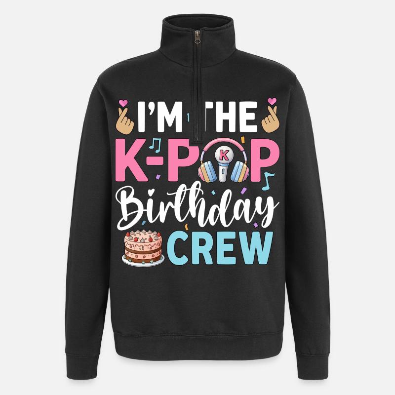 Je suis l’équipe d’anniversaire K-Pop - Sweat à zip 1/4 - noir