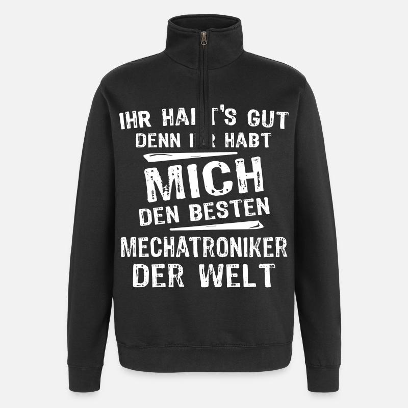 Mechatroniker - Quarter-Zip-Sweatshirt - Schwarz