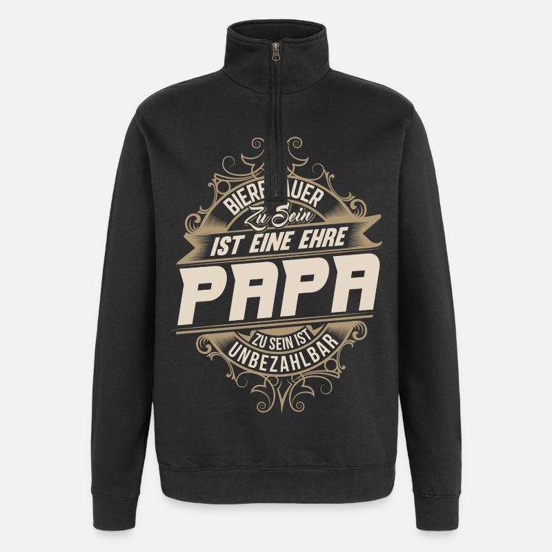 Bierbrauer Papa - Quarter-Zip-Sweatshirt - Schwarz