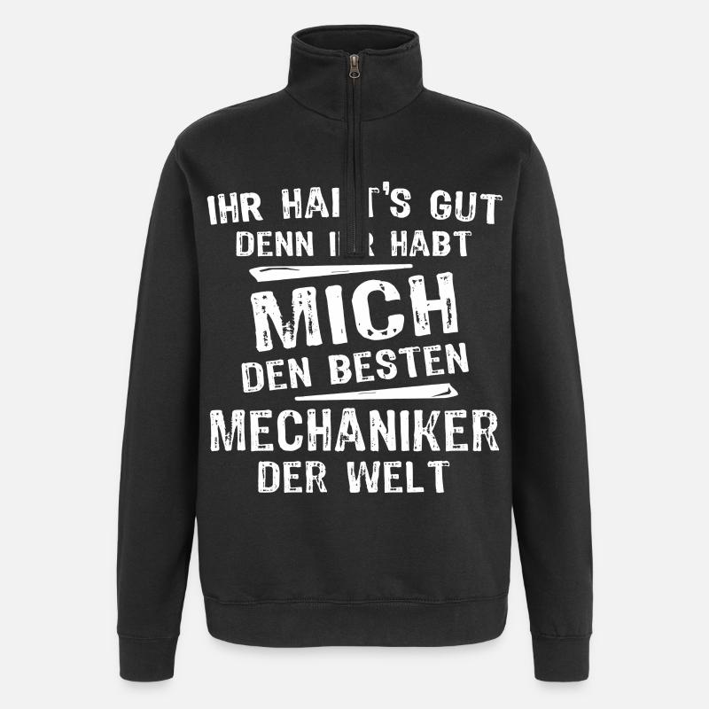 Mechaniker - Quarter-Zip-Sweatshirt - Schwarz
