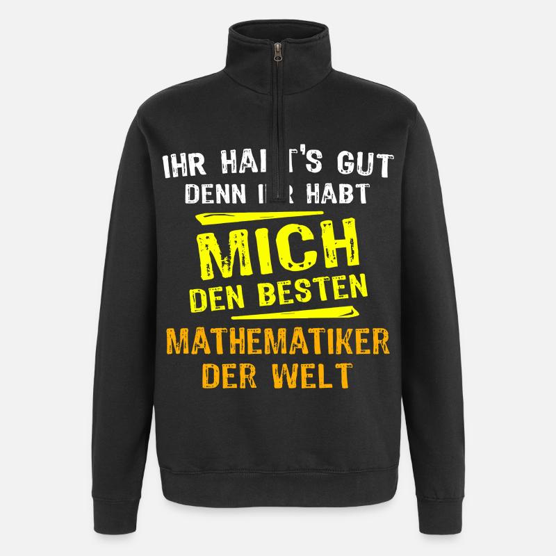 Matematicien Gift - Sweat à zip 1/4 - noir