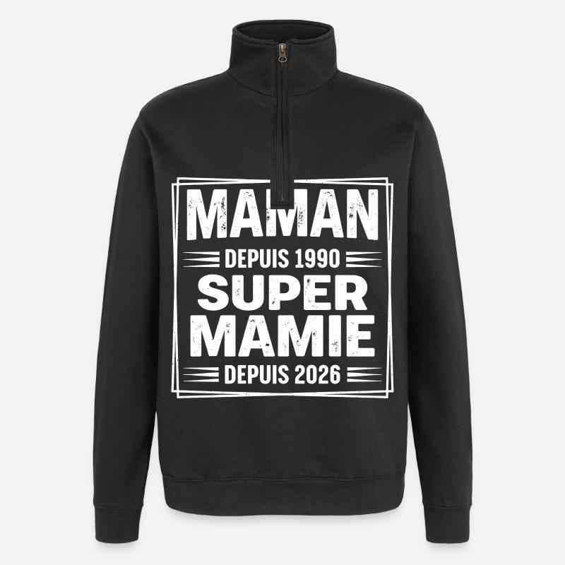 Future Granny 2026 Mom Since 1990 - Quarter-Zip Sweatshirt - black