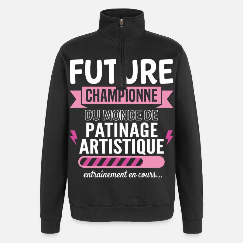 Future Championne Patinage Patineuse - Sweat à zip 1/4 - noir