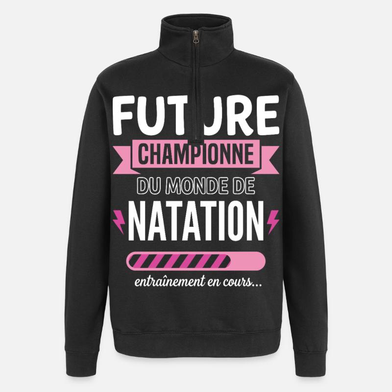 Future Championne De Natation Nageuse - Sweat à zip 1/4 - noir