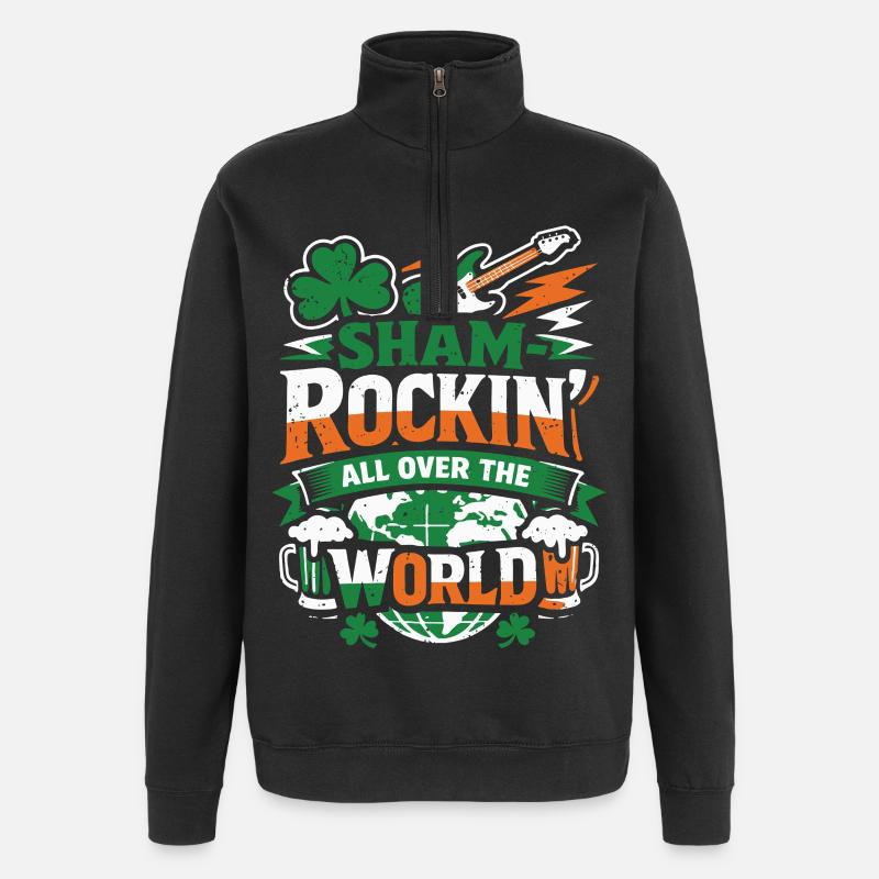 ShamRockin partout dans le monde - Sweat à zip 1/4 - noir