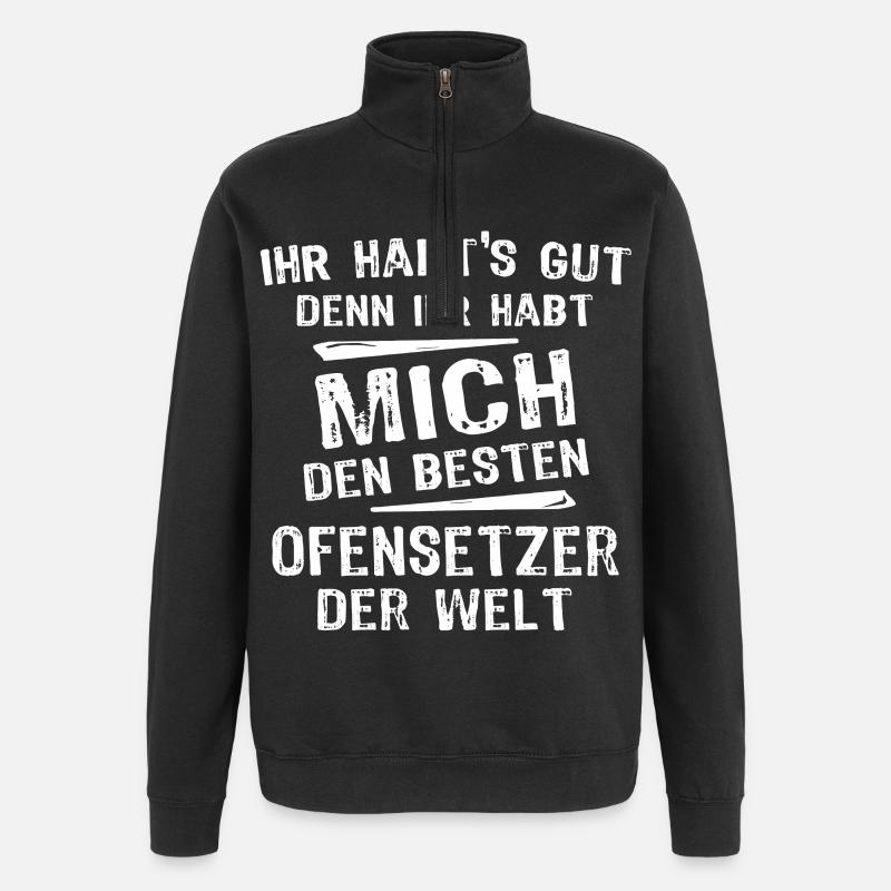 Ofensetzer - Quarter-Zip-Sweatshirt - Schwarz