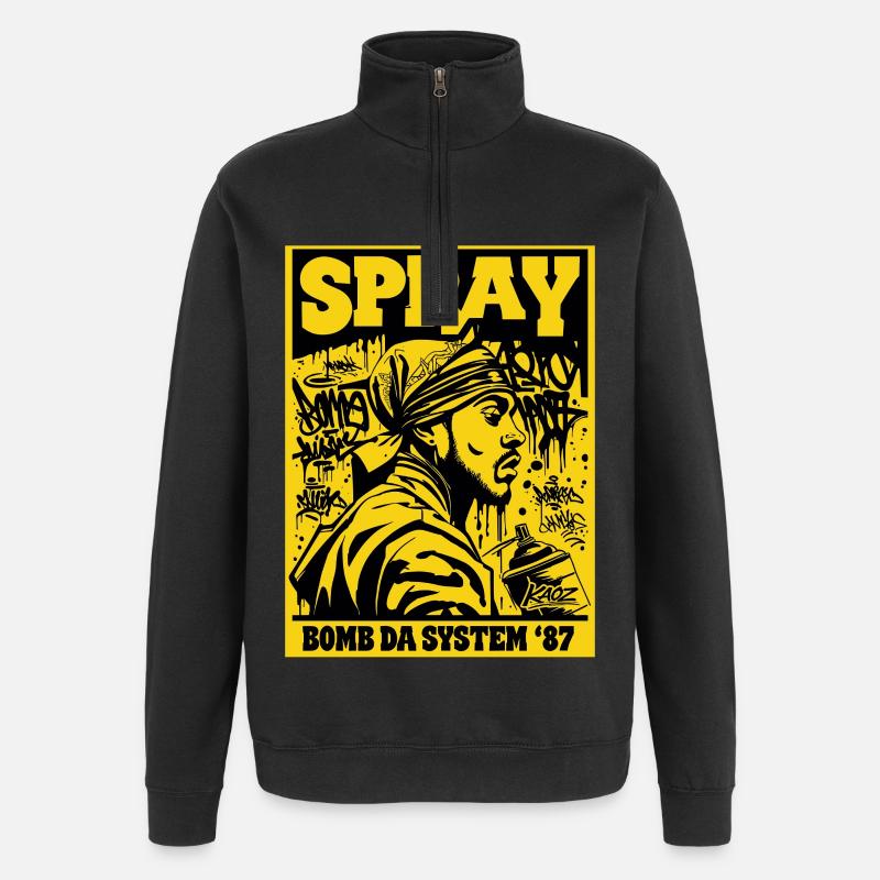 Spray Bomb Da System 87 - Quarter-Zip Sweatshirt - black