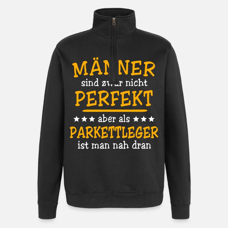 Parkettleger Sprüche - Quarter-Zip-Sweatshirt - Schwarz