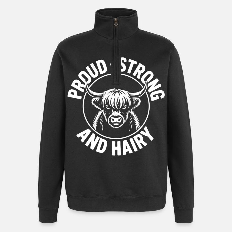 Puissance des Highlands et poilettes - Sweat à zip 1/4 - noir