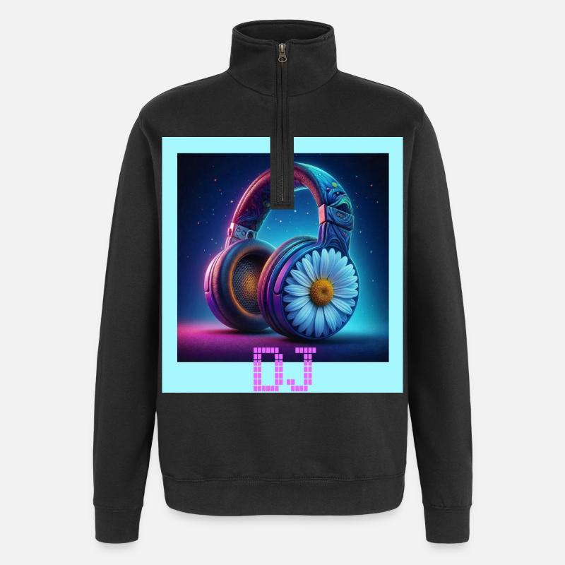 DJ - Quarter-Zip-Sweatshirt - Schwarz