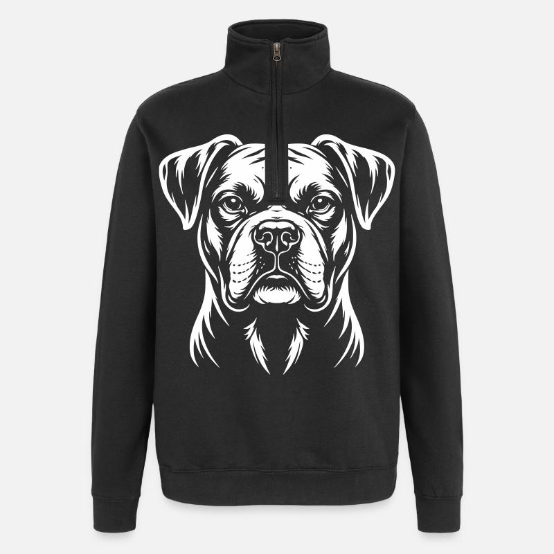 Boxer Kopf - Quarter-Zip-Sweatshirt - Schwarz