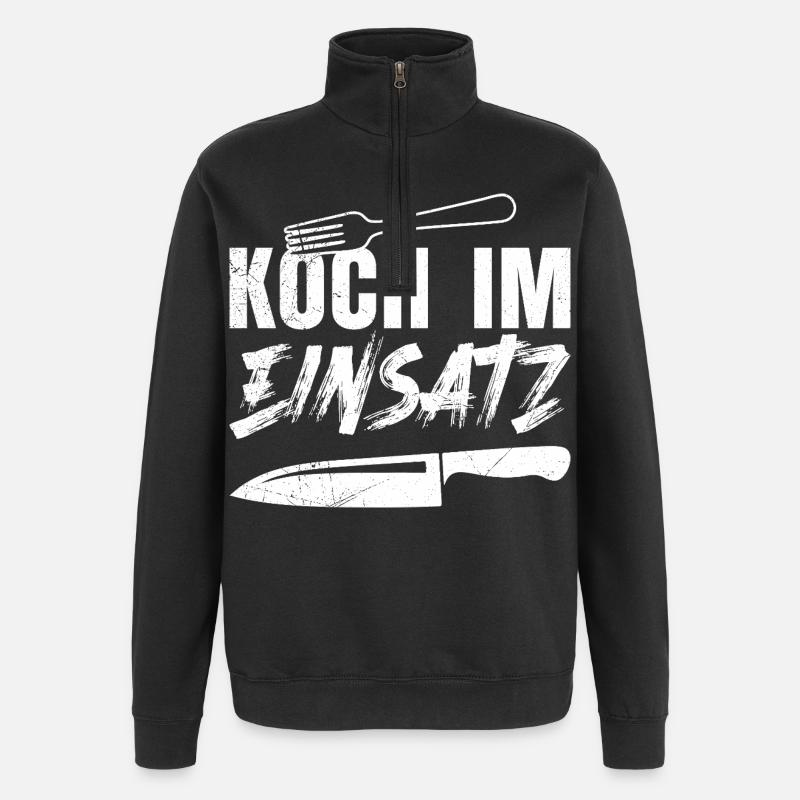 Küchenchef KOCH IM EINSATZ Lustiges - Quarter-Zip-Sweatshirt - Schwarz
