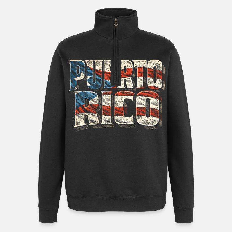 Puerto Rico Boricua - Quarter-Zip-Sweatshirt - Schwarz