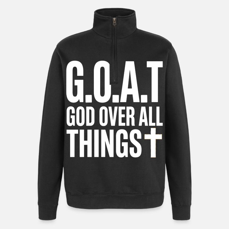 G.O.A.T Dieu Sur Toute Croix - Sweat à zip 1/4 - noir