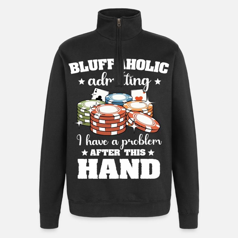 Poker Poker Joueurs - Sweat à zip 1/4 - noir
