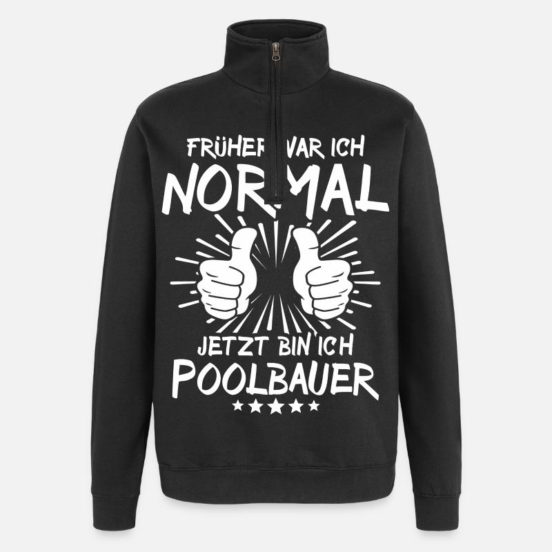 Poolbauer - Quarter-Zip-Sweatshirt - Schwarz