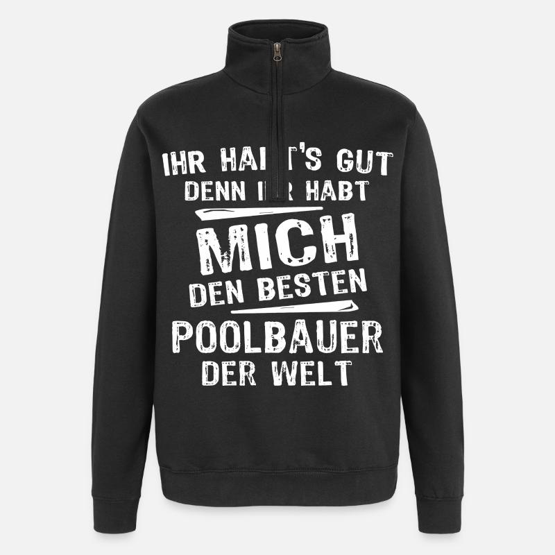 Poolbauer - Quarter-Zip-Sweatshirt - Schwarz