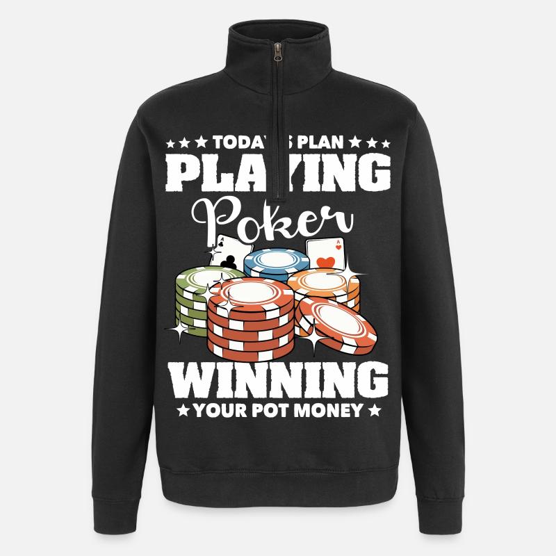 Poker Poker Joueurs - Sweat à zip 1/4 - noir