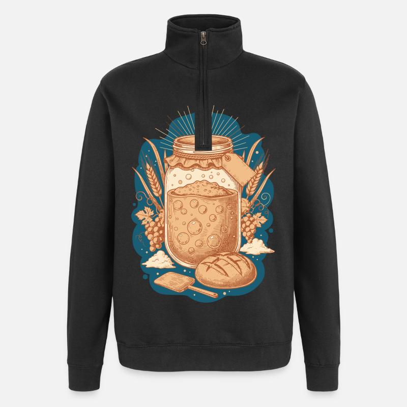 Sourdough Bread Baking Baker Sourdough Starter - Quarter-Zip Sweatshirt - black