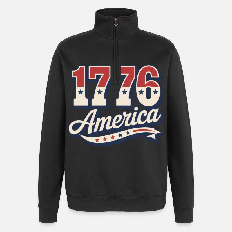 Amérique de 1776 - Sweat à zip 1/4 - noir