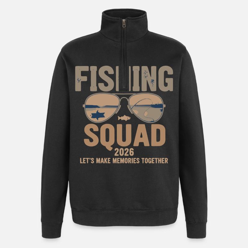 Équipe de pêche 2026 - Sweat à zip 1/4 - noir