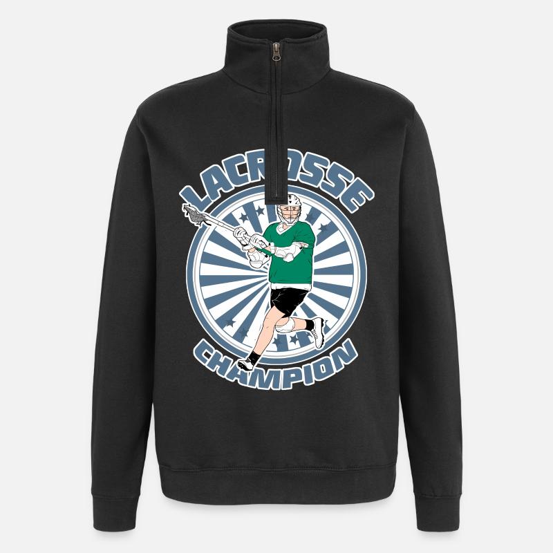 Lacrosse Spieler - Quarter-Zip-Sweatshirt - Schwarz