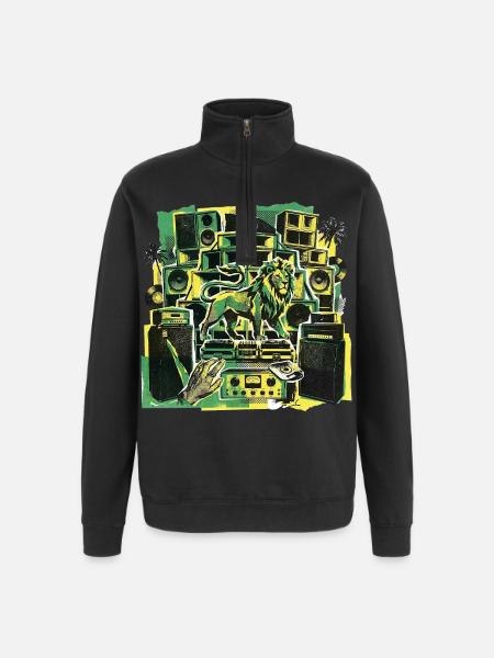 Roots Dub Reggae Soundsystem - Quarter-Zip-Sweatshirt - Schwarz