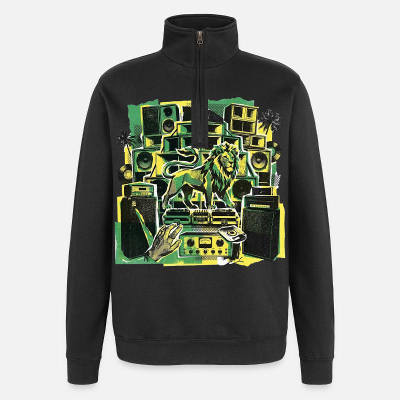 Roots Dub Reggae Soundsystem - Quarter-Zip Sweatshirt - black