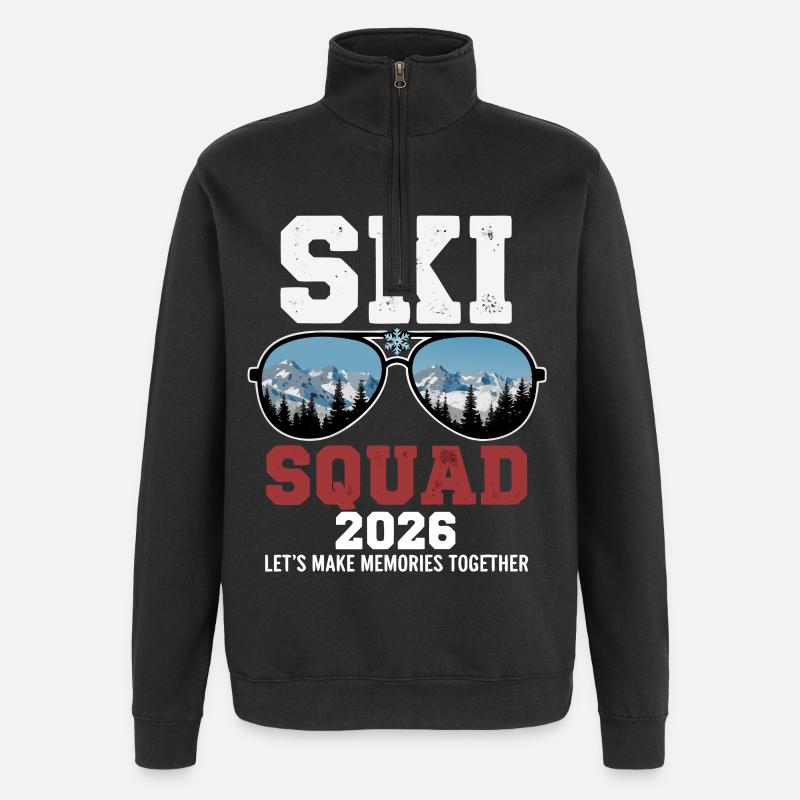Ski Squad 2026 Skiurlaub - Quarter-Zip-Sweatshirt - Schwarz
