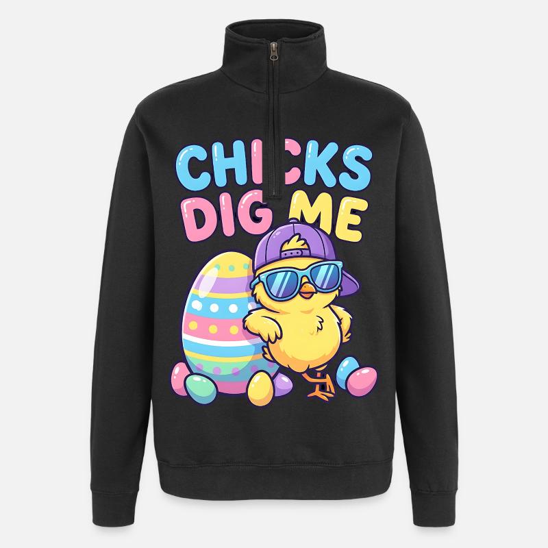 Chicks Dig Me - Quarter-Zip Sweatshirt - black