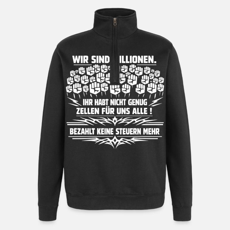 Wir Sind Millionen - Quarter-Zip-Sweatshirt - Schwarz