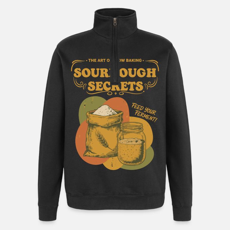 Sourdough Secrets Bread Baking Starter Baker - Quarter-Zip Sweatshirt - black