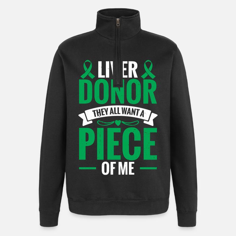 Leberspende-Krieger-Lebertransplantation - Quarter-Zip-Sweatshirt - Schwarz